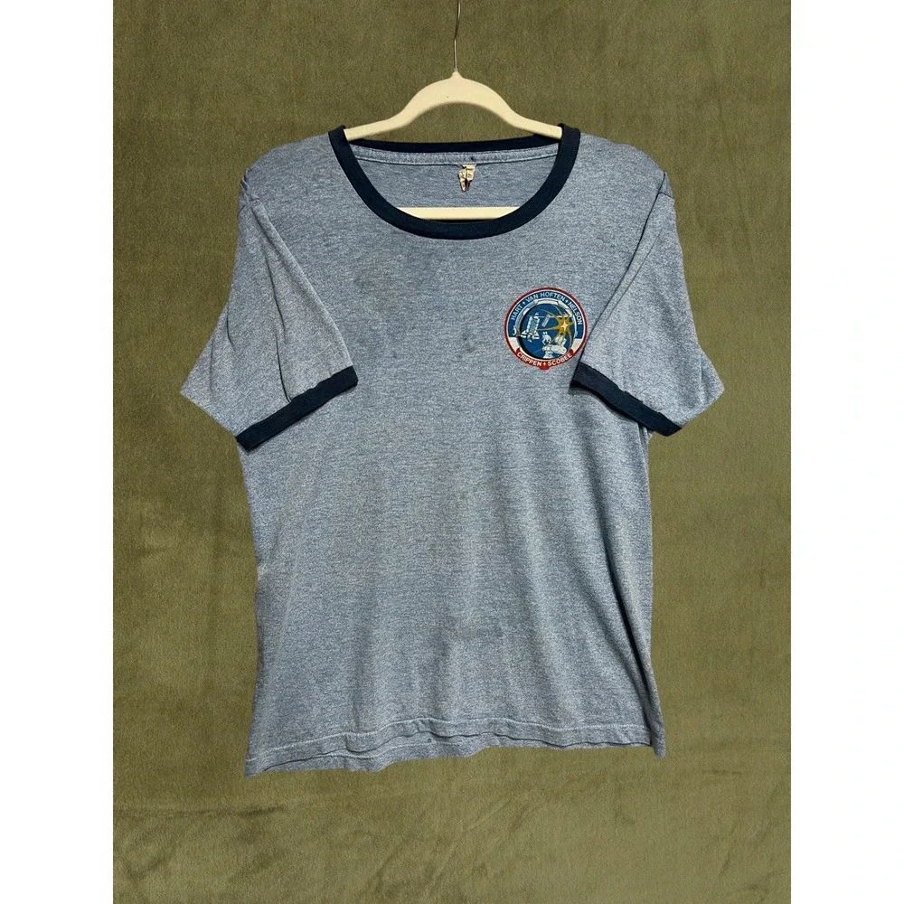 Vintage 1984 Screen Stars NASA Space Shuttle Challenger STS-13 41-C Ringer Tee L - Picture 2 of 9